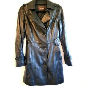 Cole Haan Lambskin Leather Coat Women’s Size 6 New Soft No Belt